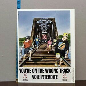 1990 Operation Lifesaver Railroad Safety Poster Reprint 8.5x11 inches Train